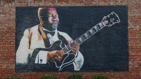 B.B. King mural in Indianola, Mississippi
