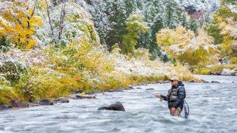 A solitary angler on a frosty morning