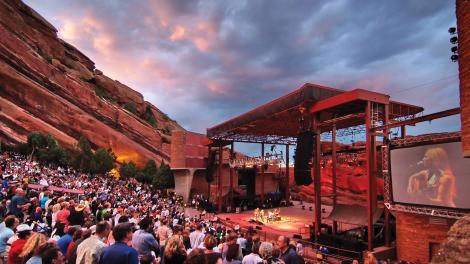 Catching a live show as the sun sets over iconic Red Rocks Park & Amphitheatre Catching a live show as the sun sets over iconic Red Rocks Park & Amphitheatre