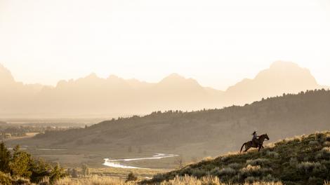 Horseback riding in the wilds of Wyoming