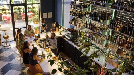 Patrons at wine bar Enoteca Nostrana in Portland, Oregon