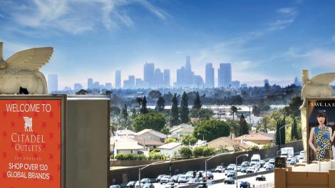 Vista aérea de Citadel Outlets en Los Ángeles, California