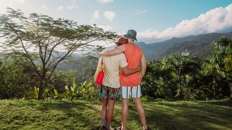 Blick auf die üppige Vegetation der Central Mountains