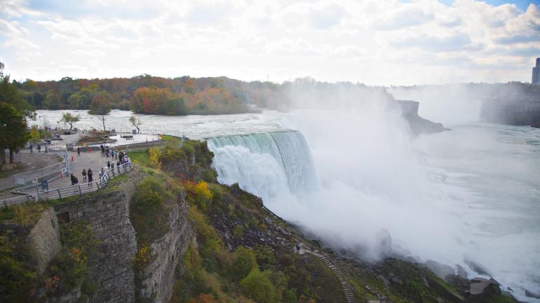 Aerial view of Niagara Falls in New York