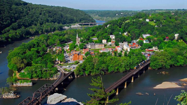 Aerial view of Harpers Ferry