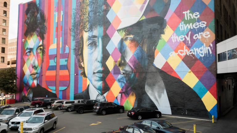Minneapolis Mural of Bob Dylan 