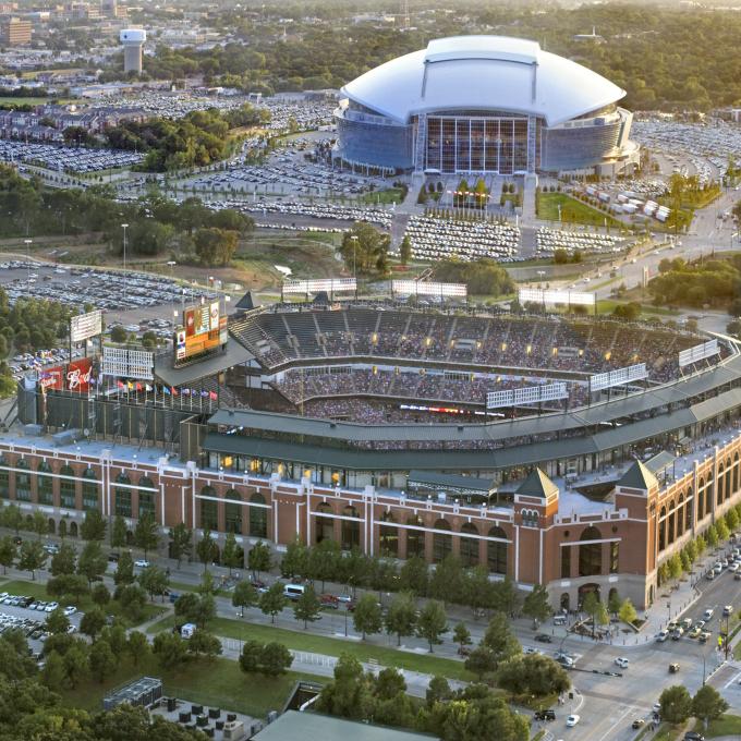 Vista aérea del estadio de los Dallas Cowboys
