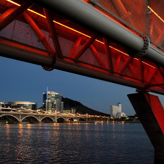 View of Tempe Town Lake in Tempe, Arizona View of Tempe Town Lake in Tempe, Arizona