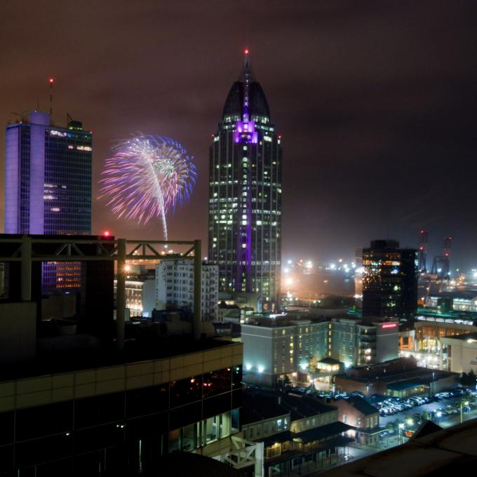 阿拉巴马州莫比尔的新年前夜庆典 阿拉巴马州莫比尔的新年前夜庆典