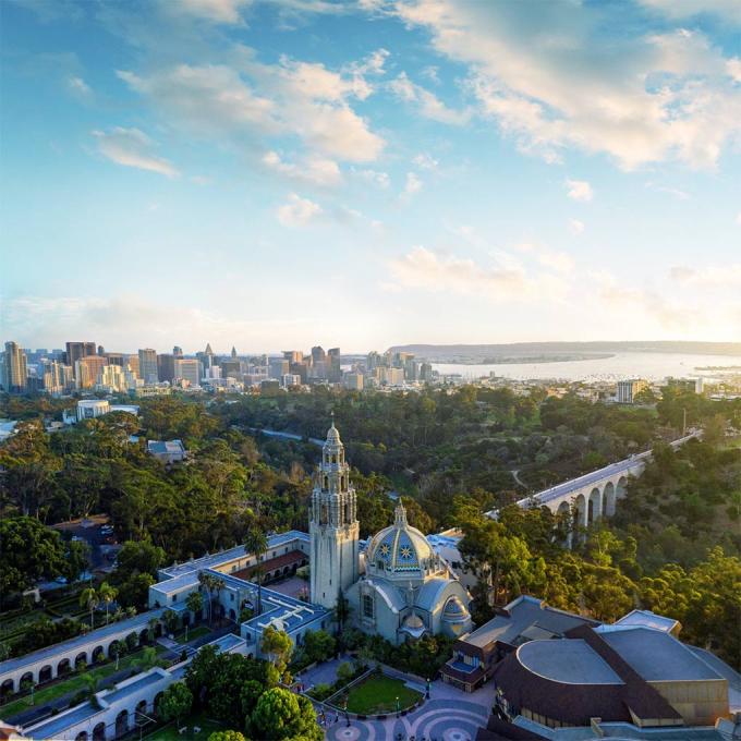 巴尔博亚公园加州塔鸟瞰景观 巴尔博亚公园加州塔鸟瞰景观