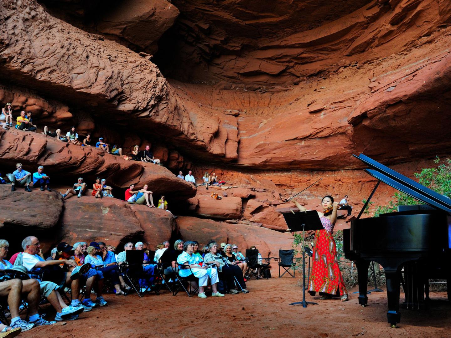 Teatro natural ao ar livre no Moab Music Festival (Festival de Música de Moab)