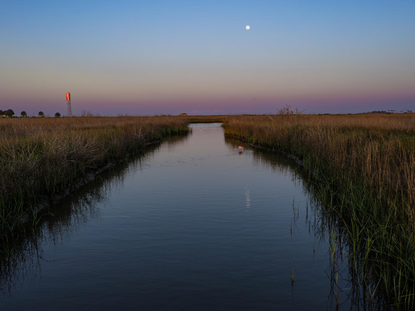 Das Naturschutzgebiet East End Lagoon Nature Preserve in Galveston, Texas