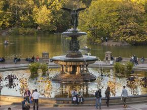 纽约市中央公园中的喷泉 纽约市中央公园中的喷泉