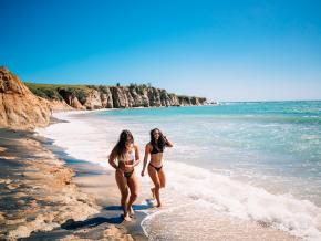 비에케스섬의 검은 모래 해변에서 산책하기 비에케스섬의 검은 모래 해변에서 산책하기