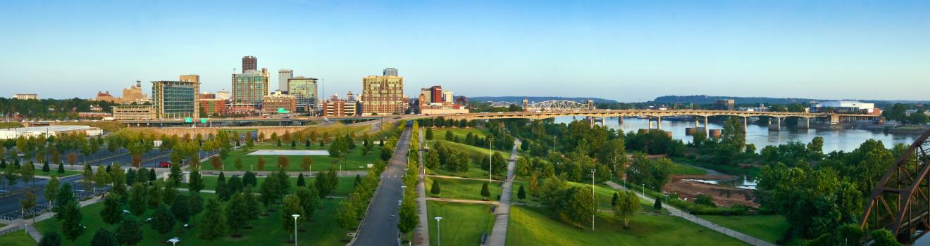 阿肯色州小石城全景鸟瞰图