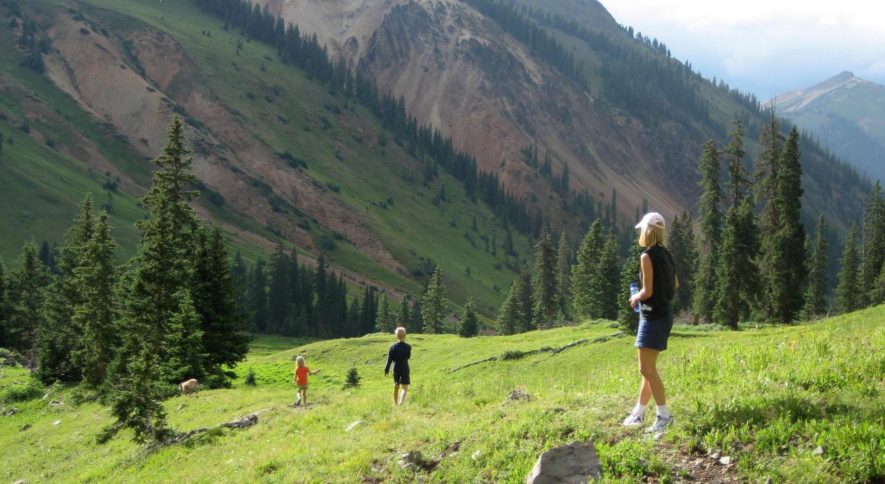 Hiking in the mountains in Durango, Colorado 