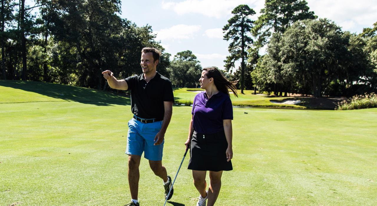 Playing a game of golf in Myrtle Beach, South Carolina