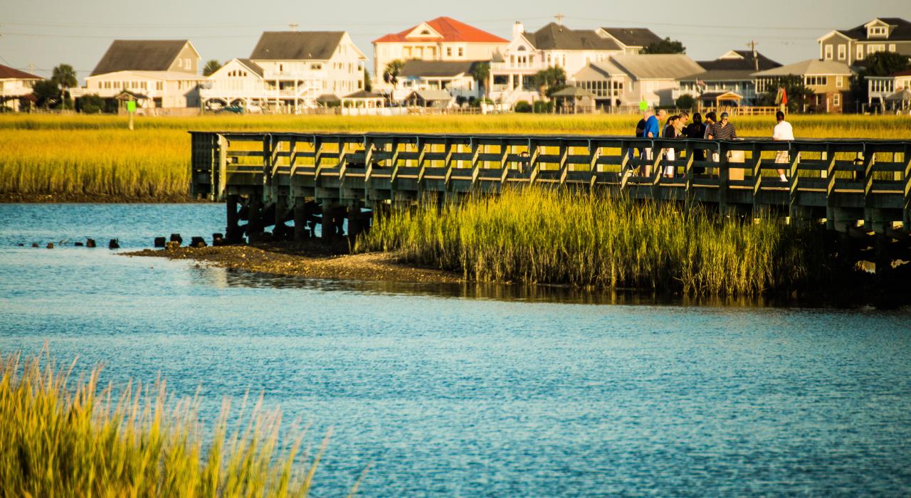 Strolling along the boardwalk in Myrtle Beach, South Carolina