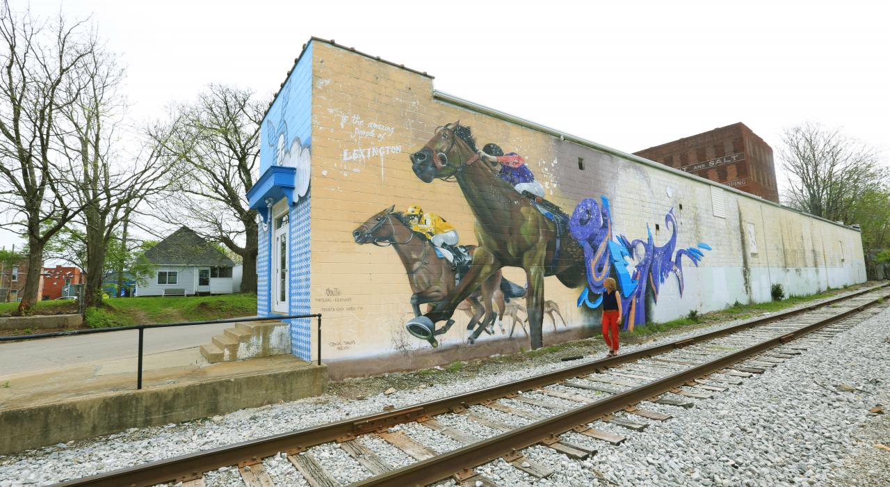 Public art mural in downtown Lexington, Kentucky