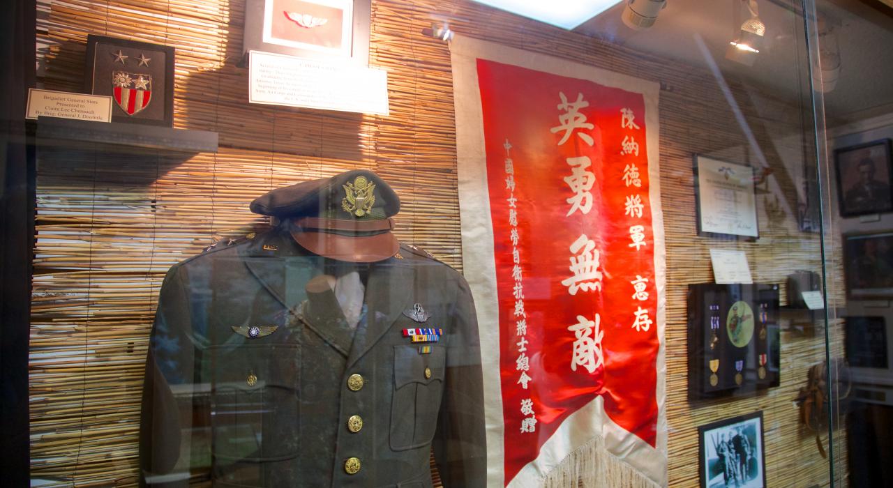 Artifacts on display at the Chennault Aviation and Military Museum of Louisiana in Monroe