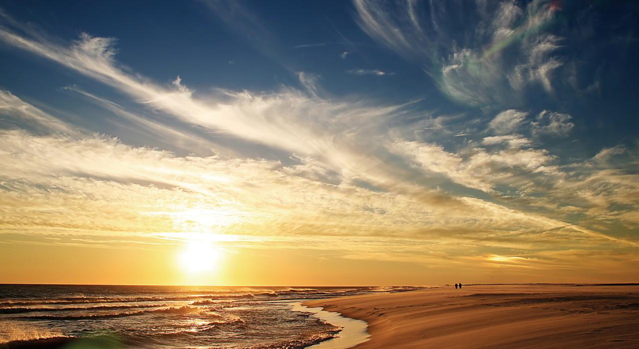 Sunset over the beach in Pensacola, Florida