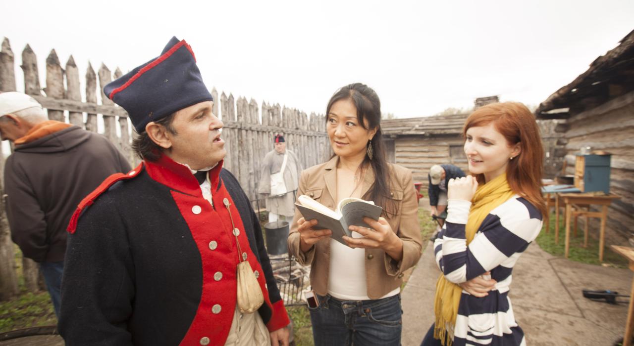 Military re-enactments at the The Lewis and Clark Interpretive Center