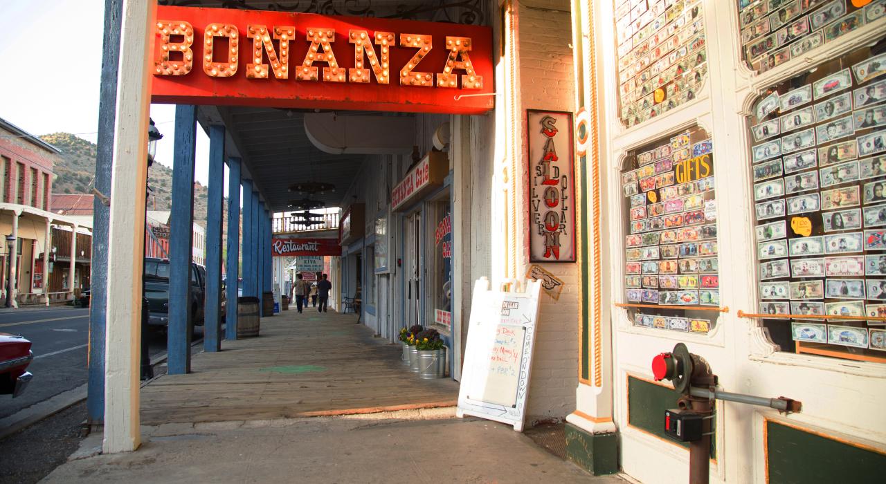 Bonanza backdrop in Virginia City, Nevada