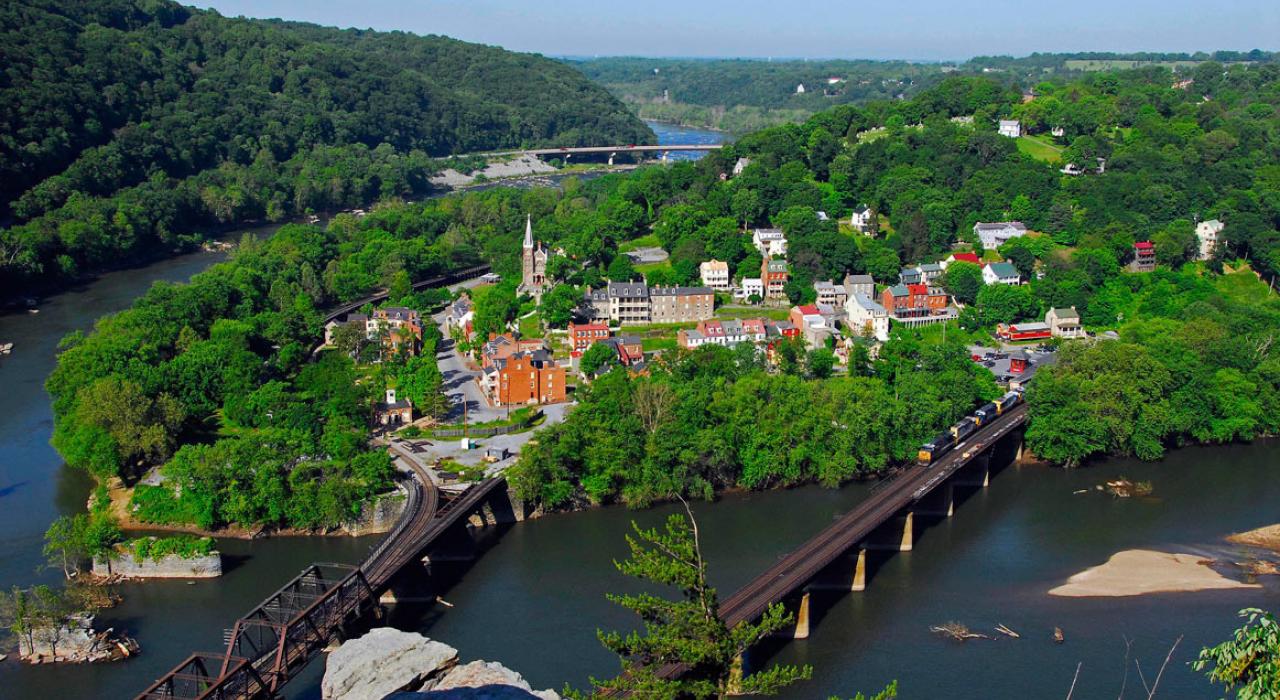 Aerial view of Harpers Ferry