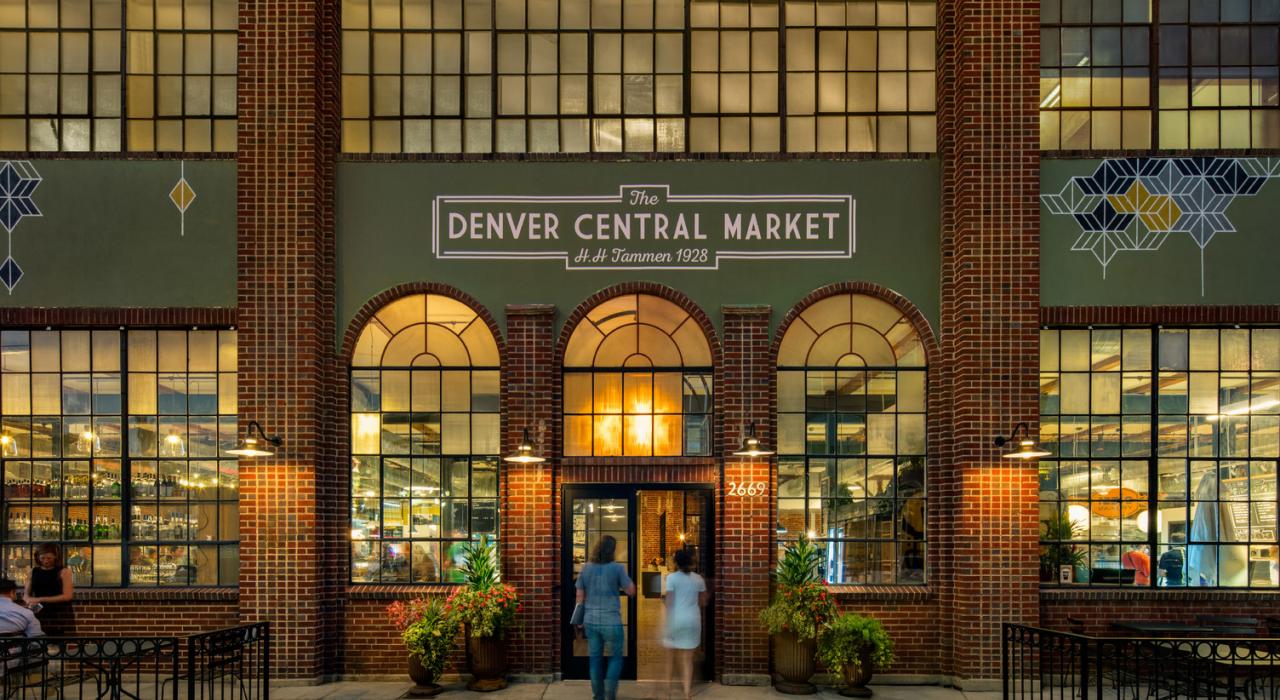 The upscale Denver Central Market, a gourmet food hall in a 1920s building