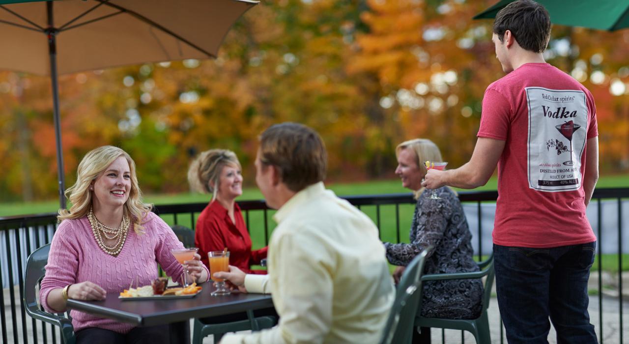 Craft cocktails served at the popular Red Cedar Spirits distillery