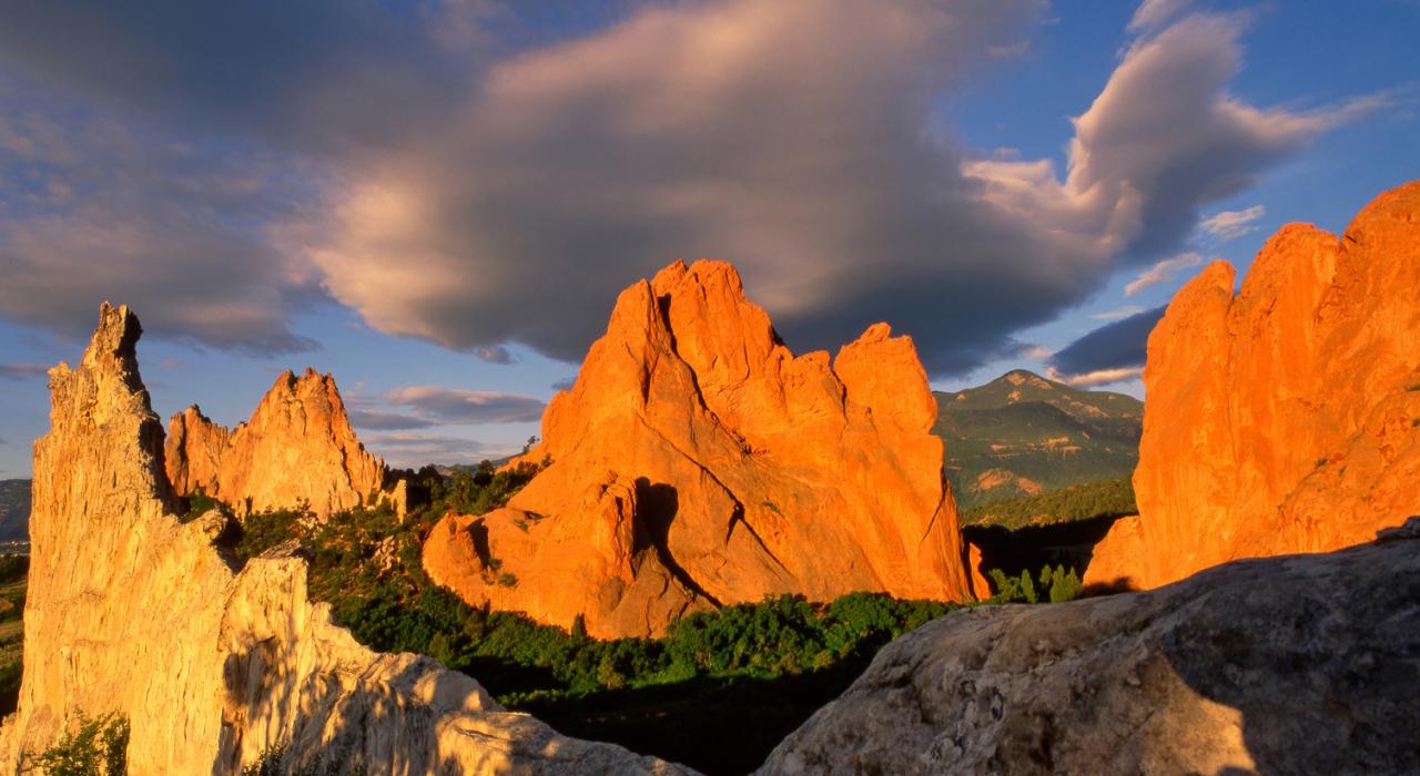 Geologic wonders in Garden of the Gods park in Colorado Springs