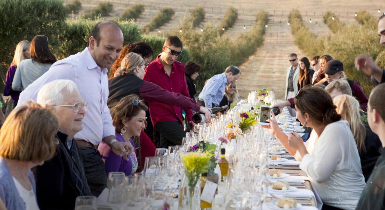 Elegant al fresco dinner in a Tri-Valley vineyard