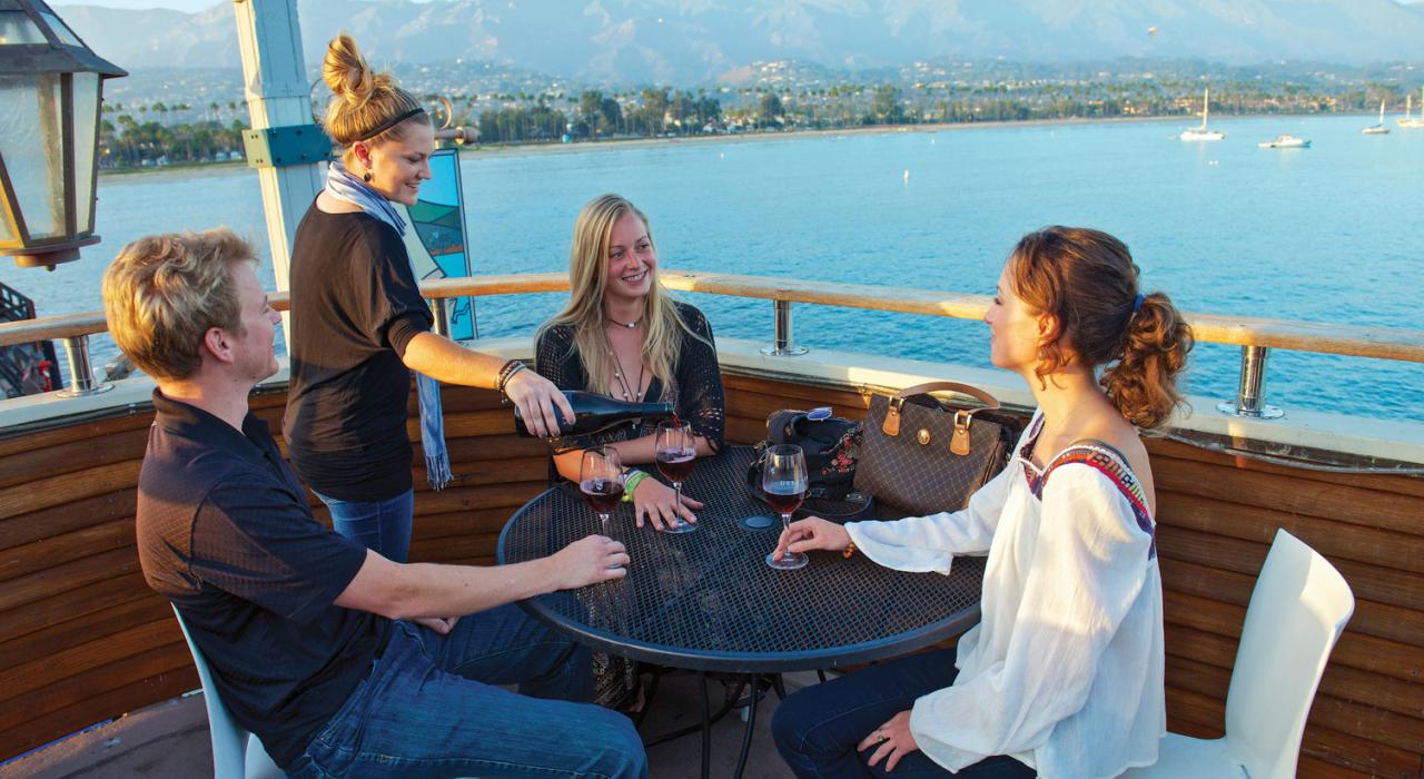 Waterside vista at the Deep Sea Tasting Room known for its quality wine selection