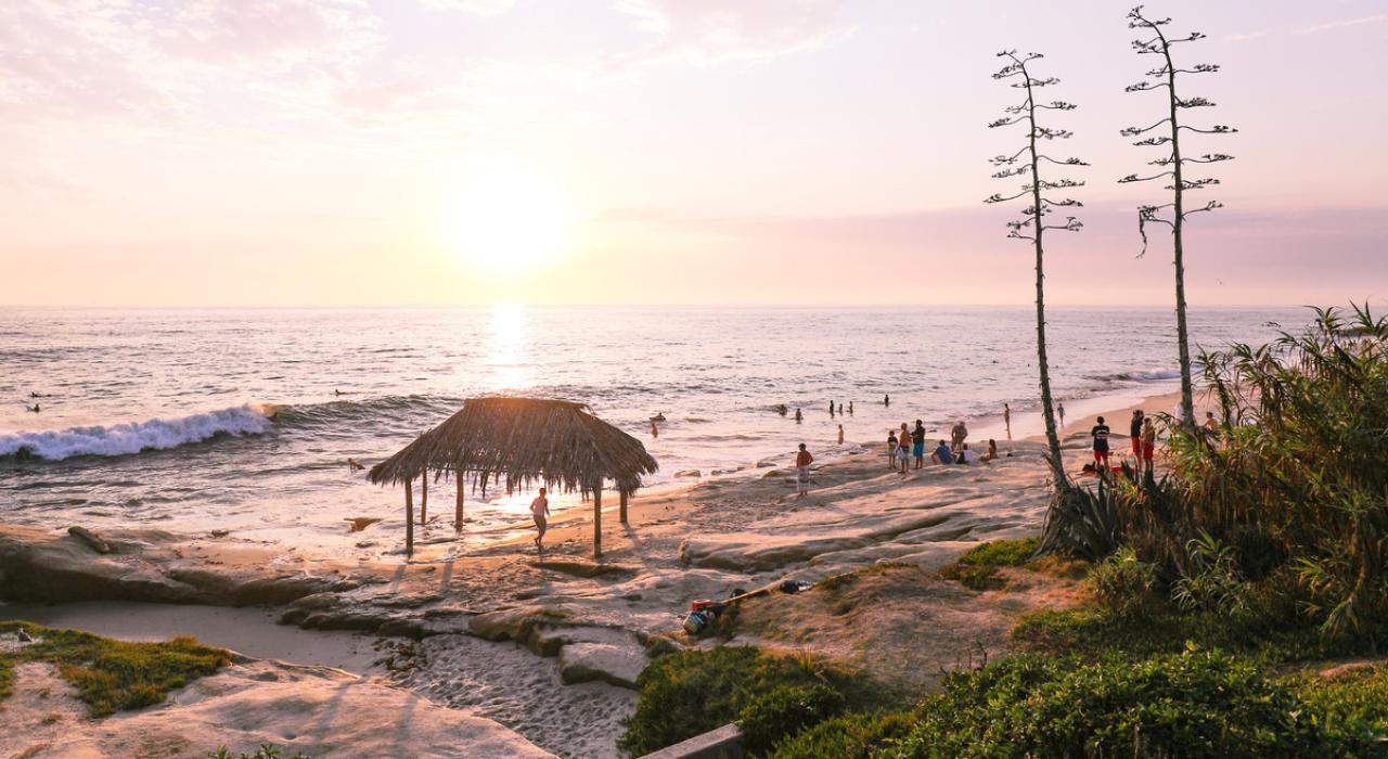Watching the sunset on Windansea Beach